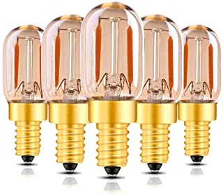 1W E14 T22 candelabro de filamentos LED bombillas (amarillo brillante)-Vintage Tubular bombilla de luz nocturna-Ultra blanco calido 2200K-10W equivalente a 100 lumenes- intensidad no regulable-5Pack