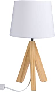 '.Out of the Blue 571285- lampara de mesa con pies de madera modelo 1- aprox. 36 cm- madera- color blanco- 20 x 20 x 36 cm