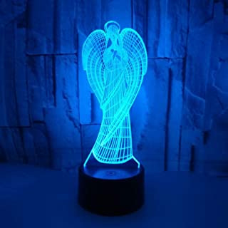 3D Led Night Light Angel lampara tactil remota 3d sala de estar lampara de mesa colorida regalo creativo luz de noche visual lampara de mesa moderna LED Navidad Regalo Decoracion Del Dormitorio