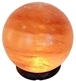 BOSALLA Lampara de Sal en forma de Sol o Planeta- Diametro 15 cm- 3 - 4 kilos Incluye Cable y bombilla