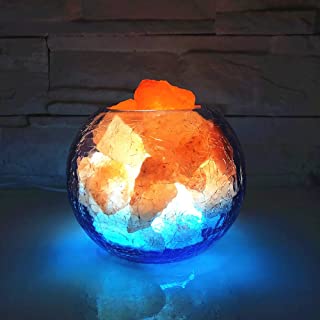 DAMAI Himalaya Natural del Cristal De Lampara De Sal Creativo Atenuacion Luz De La Noche Dormitorio Mesita De Luz De La Lampara Decorativa 12 x 15cm Elegante