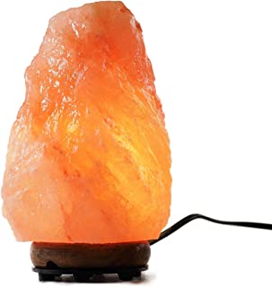 Gadgy Lampara de Sal del Himalaya (2-3kg) - Natural Cristal - con Base de Madera - Terapeutico Ambiente Rosa Luz de Noche