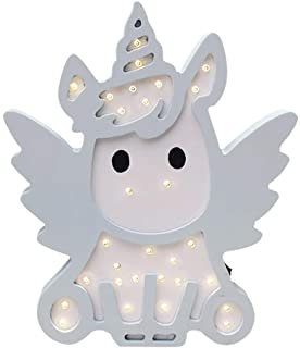 JYSPT Unicorn Angel Shape LED Lamparas de Noche Lampara de marquesina de Madera Lamparas de Mesa Decoracion de Pared Ninas Habitacion de bebe Boda de Navidad Luz LED Signo