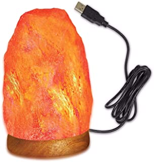 Klass Home Collection - Lampara LED de sal de roca natural del Himalaya- color rojo