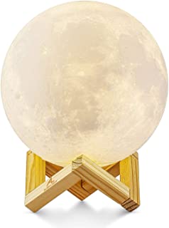 Lampara de luna en 3D- ALED LIGHT Luna con 15 cm de Diametro Conexion USB Con 3 Colores a Elegir Luz de Ambiente Perfecta para Dormitorio Salon Cafe Bar