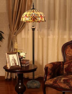 Lampara de pie Tiffany de 16 pulgadas Lampara de sala de estar exquisita de lujo con diseno barroco