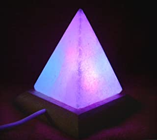Lampara de Piramide de USB de Escritorio de Sal del Himalaya Multicolor