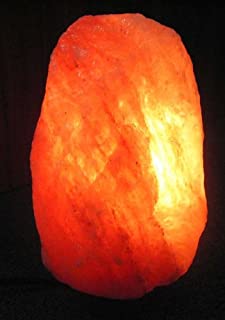 Lampara de roca de sal del Himalaya natural con base de madera. Altura 31 cm y peso 9-12 kg