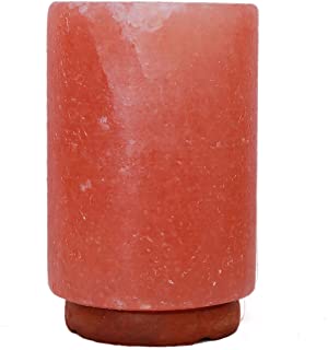 Lampara de sal de roca de cristal del Himalaya Lampara de sal cilindrica 100- original 2-3 kg- adecuada para multiples escenas de luz nocturna