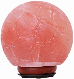 Lampara de sal de roca de cristal Himalaya 100- original Lampara de sal de futbol de 2-3 kg- adecuada para luz nocturna en una variedad de escenas