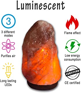Lampara de sal de roca del Himalaya con efecto llama- 3 modos de luz