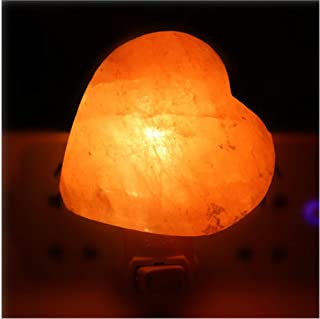 Lampara de sal LED blanca calida del Himalaya luz de noche tallada a mano de cristal Natural para decoracion de iluminacion y purificacion de aire con enchufe