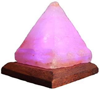 Lampara de Sal Mini lampara de sal del Himalaya natural Lampara de sal de cristal USB de piramide Lampara de sal LED multicolor Bombilla cambiante Luz de mesa de sal de roca for sala de estar Bar de r