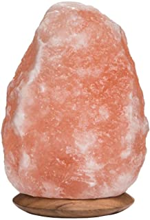 Lamparas de sal de roca natural del Himalaya en base de madera. Peso- Light Pink to Dark Orange- 5-7 Kg