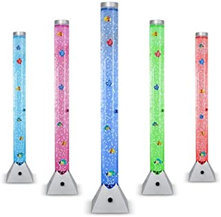 MiniSun - Lampara de Pie LED Moderna – Burbujas y Peces de Colores – Luces que cambian color - 90cm