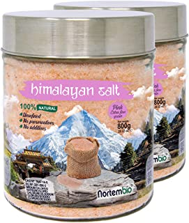 Nortembio Sal Rosa del Himalaya 2 x 800 g. Extrafina (0-5-1 mm). 100- Natural. Sin Refinar. Sin Conservantes. Extraida a Mano