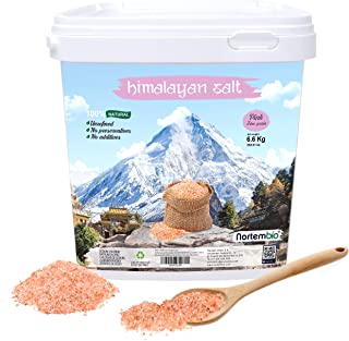 NortemBio Sal Rosa del Himalaya 6-6 Kg Fina (1-2 mm). 100- Natural. Sin Refinar. Sin Conservantes. Extraida a Mano. Calidad Premium.