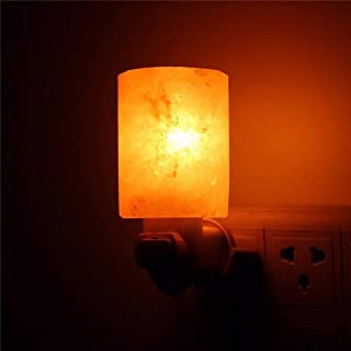 Nulala himalaya – Lampara de sal de piedra natural- conector en luz nocturna LED- lampara de pared de 7 colores- lampara de sal de cristal- forma natural- lampara de noche decorativa- Cylindrical- EU