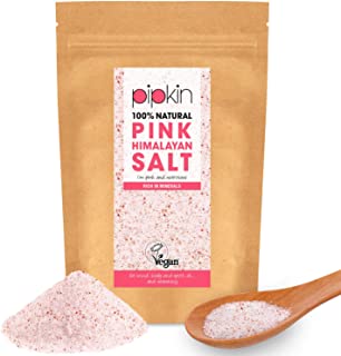 Pipkin 500 g Sal Rosa del Himalaya Natural- Tamano 0.3-1mm- Alimento Gourmet Premium de Primera Calidad- Cristales de Sal Puros y Sin Refinar- Extraida a Mano