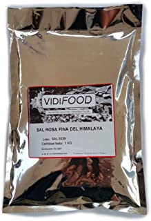 Sal Rosa del Himalaya - 1 kg - Rica en nutrientes y minerales - 100- natural y sin toxinas - Alternativa baja en sodio perfecta para la sal de mesa comun - Sabor increible - Apta para veganos