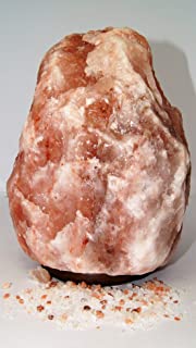 SalNatural© - Lampara de sal y sal de cristal rosa- forma natural- 2 – 29 kg- incluye portalamparas de sal CE E14+- Rosa Salz- 13-15 Kg