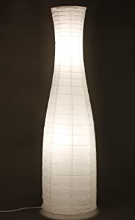 Trango moderno diseno Lampara de pie I lampara de papel de arroz en forma de botella Blanco TG1231-026L de 125 cm de altura como sala de estar Lampara decorativa I pantalla con 2 bombillas LED E14