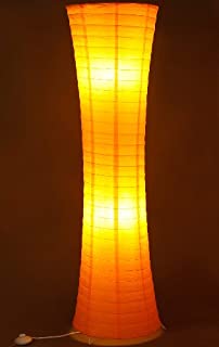 Trango moderno diseno Lampara de pie I lampara de papel de arroz en naranja redondo TG1230-026L de 125 cm de altura como sala de estar Lampara decorativa I pantalla con 2 bombillas LED E14
