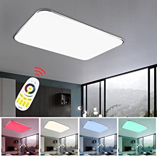 vingo lampara Techo 48W RGB Regulable Resistente al Agua lampara de Techo Moderna LED luz de Techo Dormitorio Cocina Sala de Estar Comedor lamparas