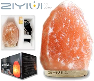 ZIYIUI 100- Calidad Lampara de sal de roca de cristal del Himalaya original Lampara de sal natural Tipo de enchufe de la UE (4-5 kg)